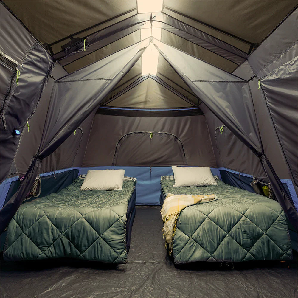 COOLBABY 9-Person Instant Cabin Tent with Built-in LED Lighting, Quick Setup & Weather Protection - COOLBABY