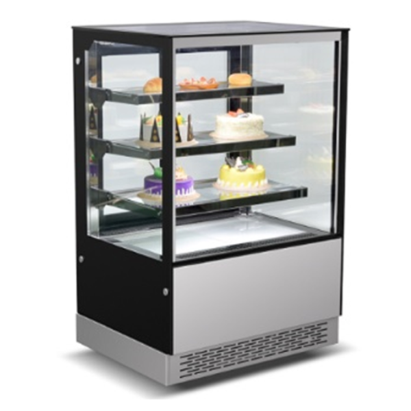 Cake Showcase, 4 Tiers Square Glass Cake Display Refrigerator - COOLBABY