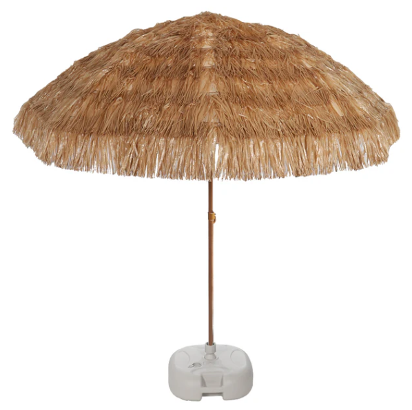 Hawaiian Style Straw Outdoor Umbrella Without Base | Tropical Tiki Garden Umbrella