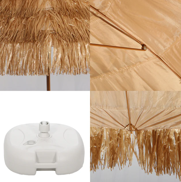 Hawaiian Style Straw Outdoor Umbrella Without Base | Tropical Tiki Garden Umbrella