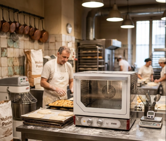 Convection Oven 4 Tray Stainless Steel Electric Oven – 99 Programs 30–260°C Commercial Bakery Oven