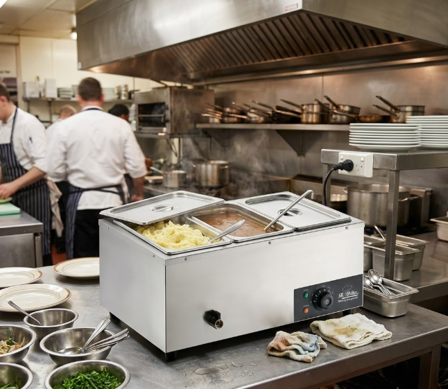 Electric Bain Marie 3 GN – Commercial Food Warmer with 3 x GN 1/3 Containers 1.5KW