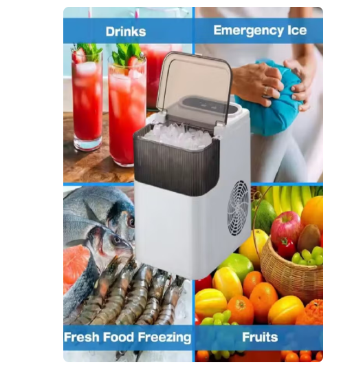 Portable Countertop Ice Maker Machine 12KG/24H | 9 Ice Cubes in 6–8 Minutes