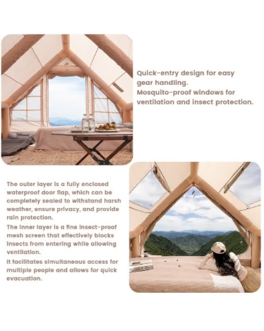Super Large12㎡ Easy Set Inflatable Camping Tent, Four Seasons Universal, Safe Haven - COOLBABY