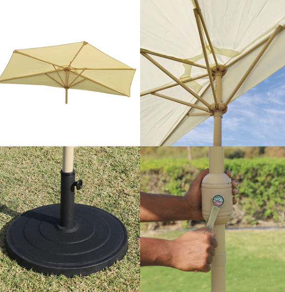 Outdoor Wall Half Umbrella Without Base | Space-Saving Patio & Balcony Umbrella