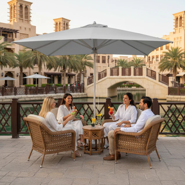 Square Garden Umbrella 270x300 cm Without Base | UV-Resistant Outdoor Patio Umbrella