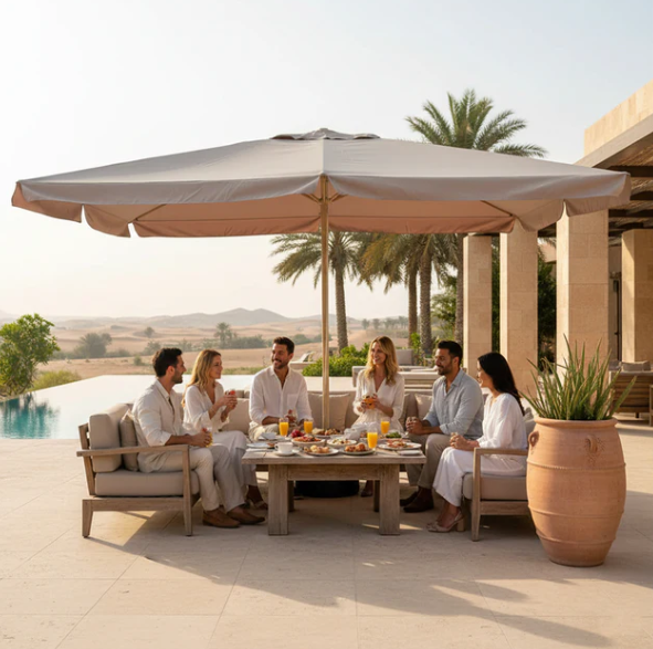 Outdoor Parasol Umbrella 360x250 cm Without Base | UV Protection Patio Umbrella