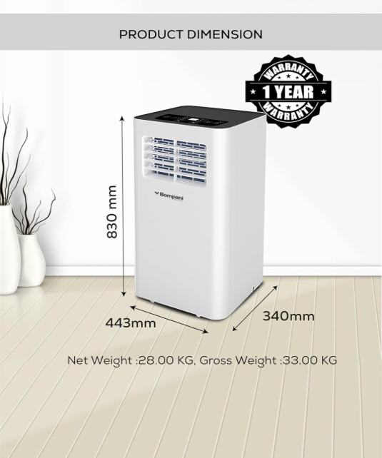 B0900 Portable Air Conditioner 9000 BTU | 0.75 Ton AC with R290 Refrigerant