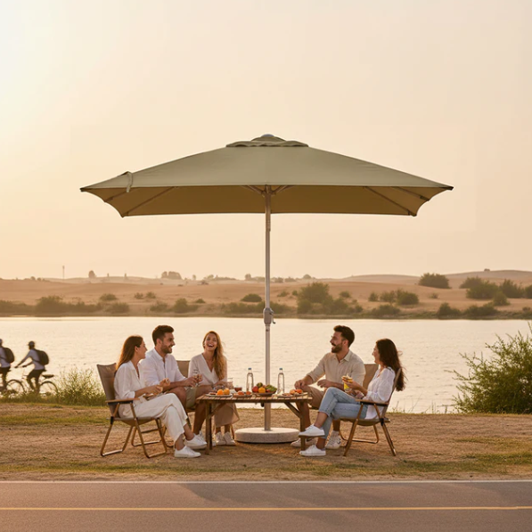 3m x 3m Square Garden Umbrella Without Base | UV-Resistant Outdoor Patio Umbrella