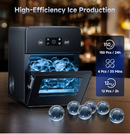 Portable Ice Ball Maker Machine | Crystal Clear Sphere Ice | Self-Cleaning Countertop Ice Maker