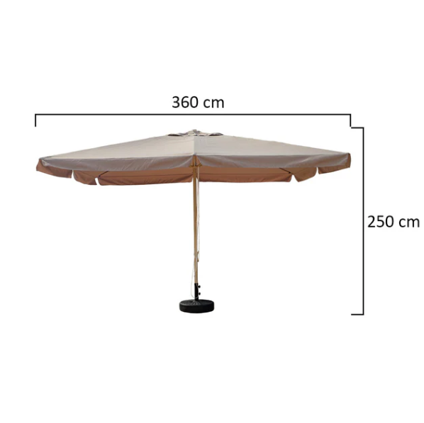 Outdoor Parasol Umbrella 360x250 cm Without Base | UV Protection Patio Umbrella