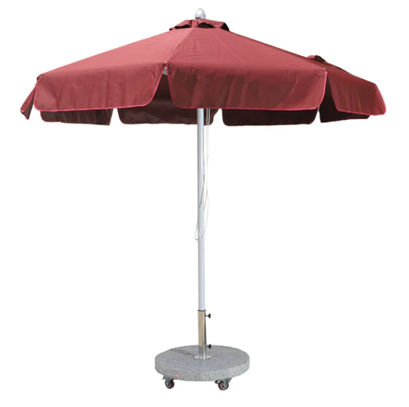 70kg Round Marble Umbrella Base with Wheels | Heavy-Duty Outdoor Parasol Stand