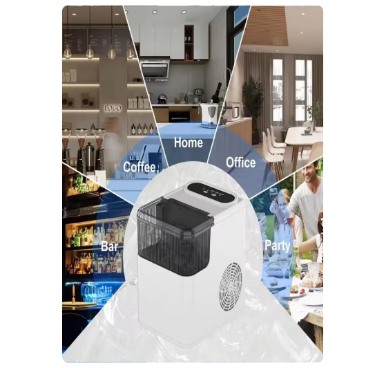 Portable Countertop Ice Maker Machine 12KG/24H | 9 Ice Cubes in 6–8 Minutes