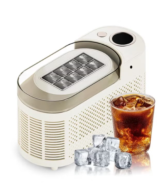 Portable Countertop Ice Maker Machine | 8 Ice Cubes in 10 Minutes with Ice Tongs