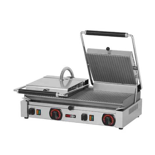 COOLBABY Red Fox PD-2020R Contact Grill with Grooved Plates - High-Performance, 300°C Max Temp - COOLBABY