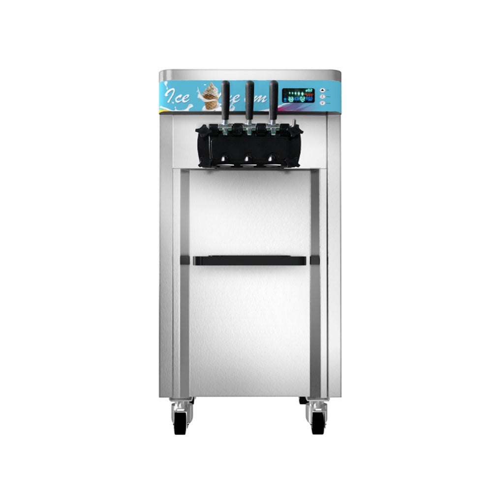 2600W Commercial Soft Ice Cream Machine 3 Flavors Producing Capacity22-32L/H, LED Screen for Restaurants Snack Bar