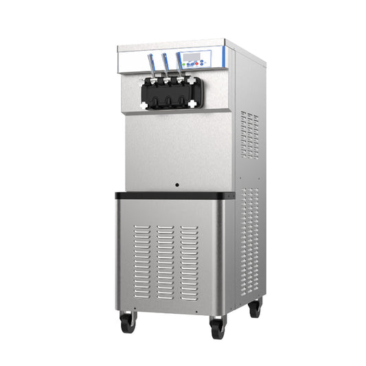 Ice Cream Machine with 3 Flavors Commercial Ice Cream Maker 2500W Compressor Soft Ice Cream Machine with LCD Panel for Restaurants Snack Bar