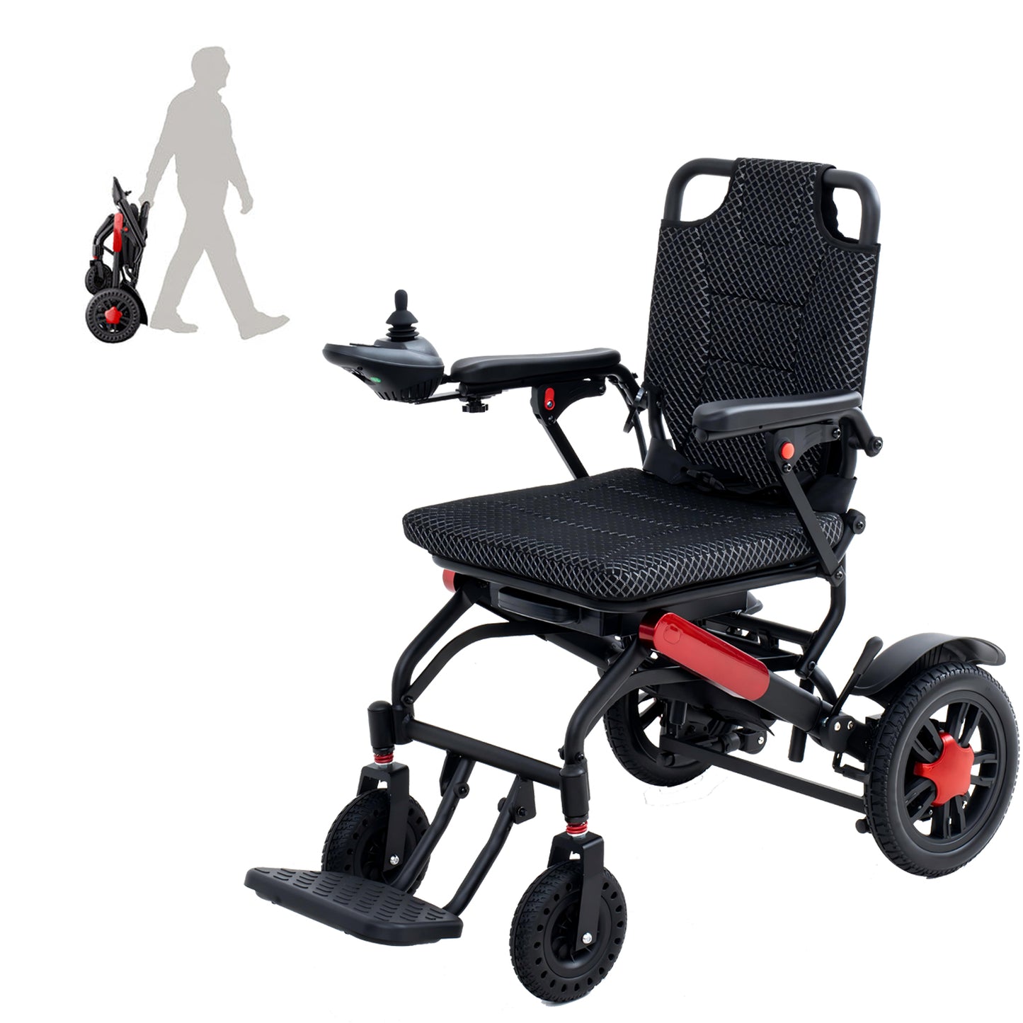 Lightweight Folding Electric Wheelchair – 200W * 2, 25km range, up to 150kg Airline Approval