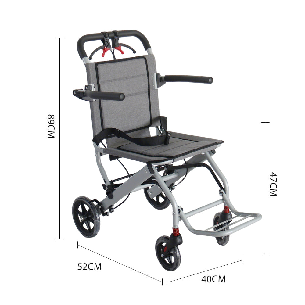 Lightweight Folding Transport Wheelchair Portable Travel Wheelchair w/Travel Bag - COOLBABY