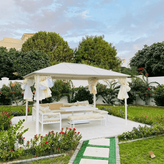 3x4m Rectangular Roof Aluminum Gazebo – White - COOLBABY