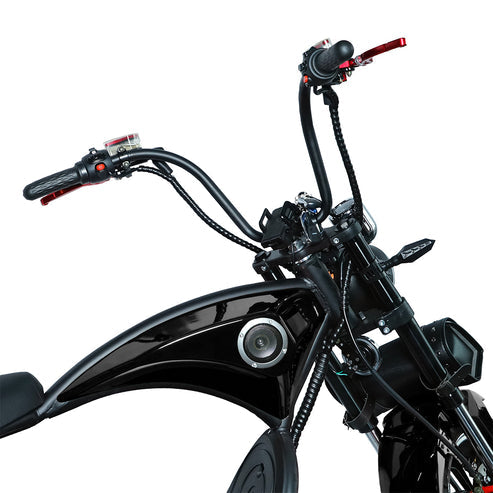 Electric Scooter With BT Speaker 65KM/H, Fat Tire Electric motorcycle | Black - COOLBABY