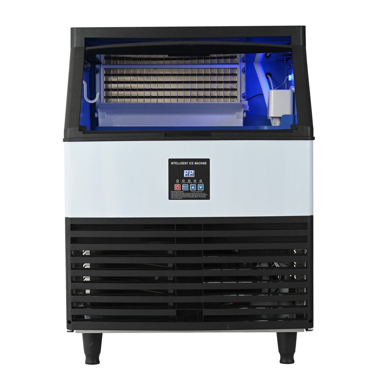Commercial Ice Maker Machine, 80KGS/24H Stainless Steel under Counter Ice Machine with 45KGS Ice Storage Capacity, for/Restaurant/Bar/Coffee Shop
