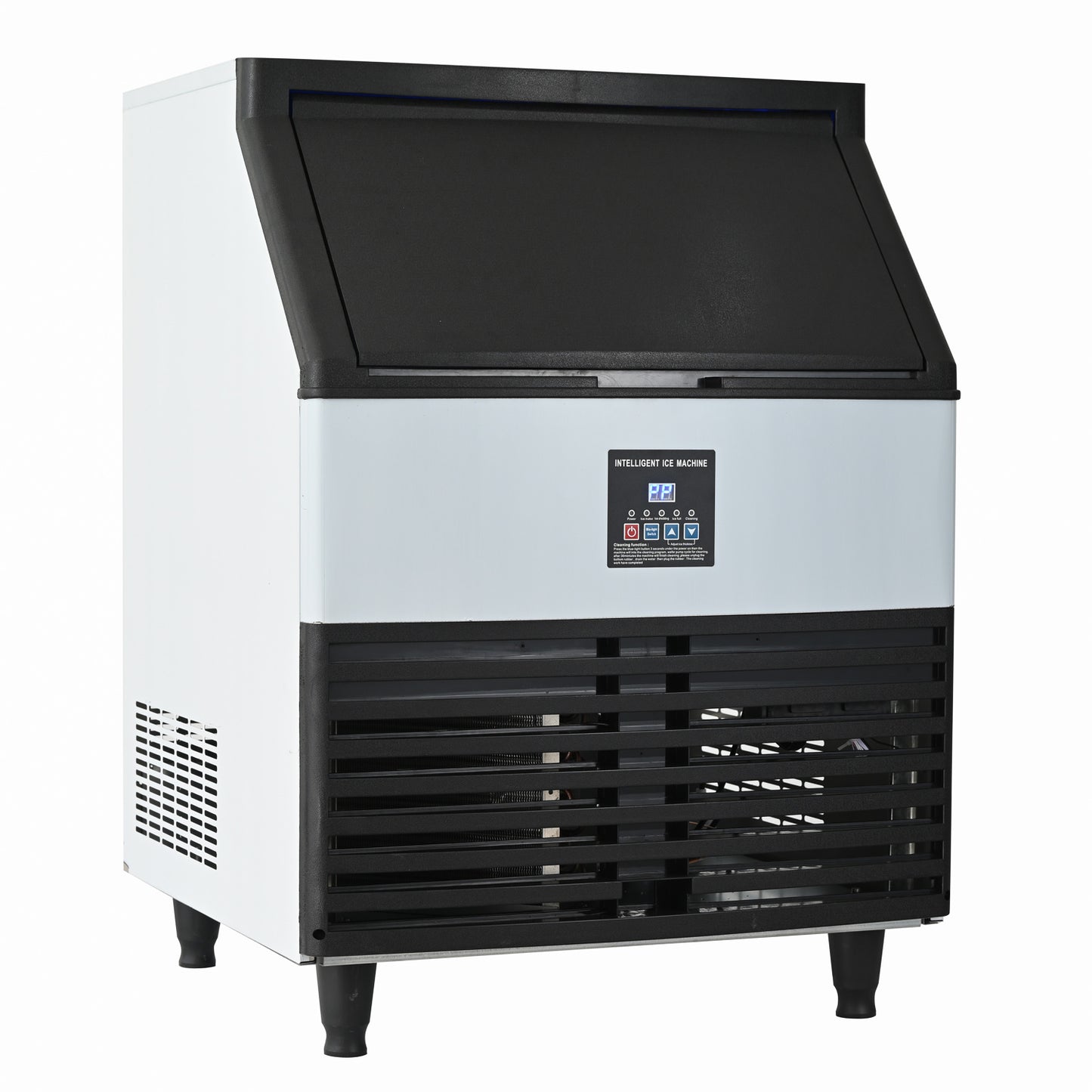 Commercial Ice Maker Machine, 120KGS/24H Stainless Steel under Counter Ice Machine with 45KGS Ice Storage Capacity, for/Restaurant/Bar/Coffee Shop