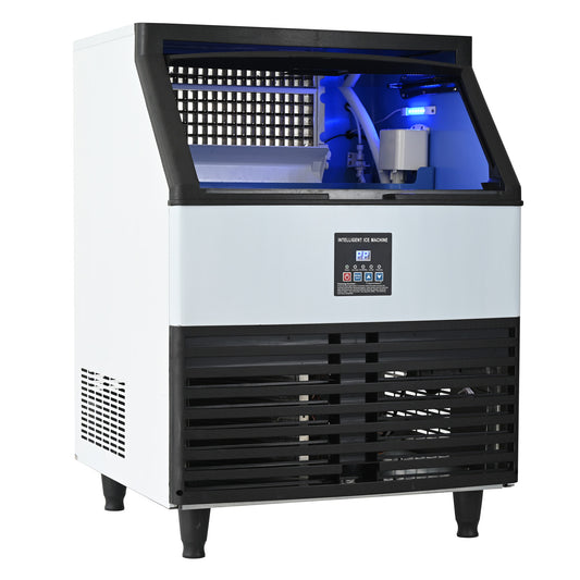 Commercial Ice Maker Machine, 120KGS/24H Stainless Steel under Counter Ice Machine with 45KGS Ice Storage Capacity, for/Restaurant/Bar/Coffee Shop