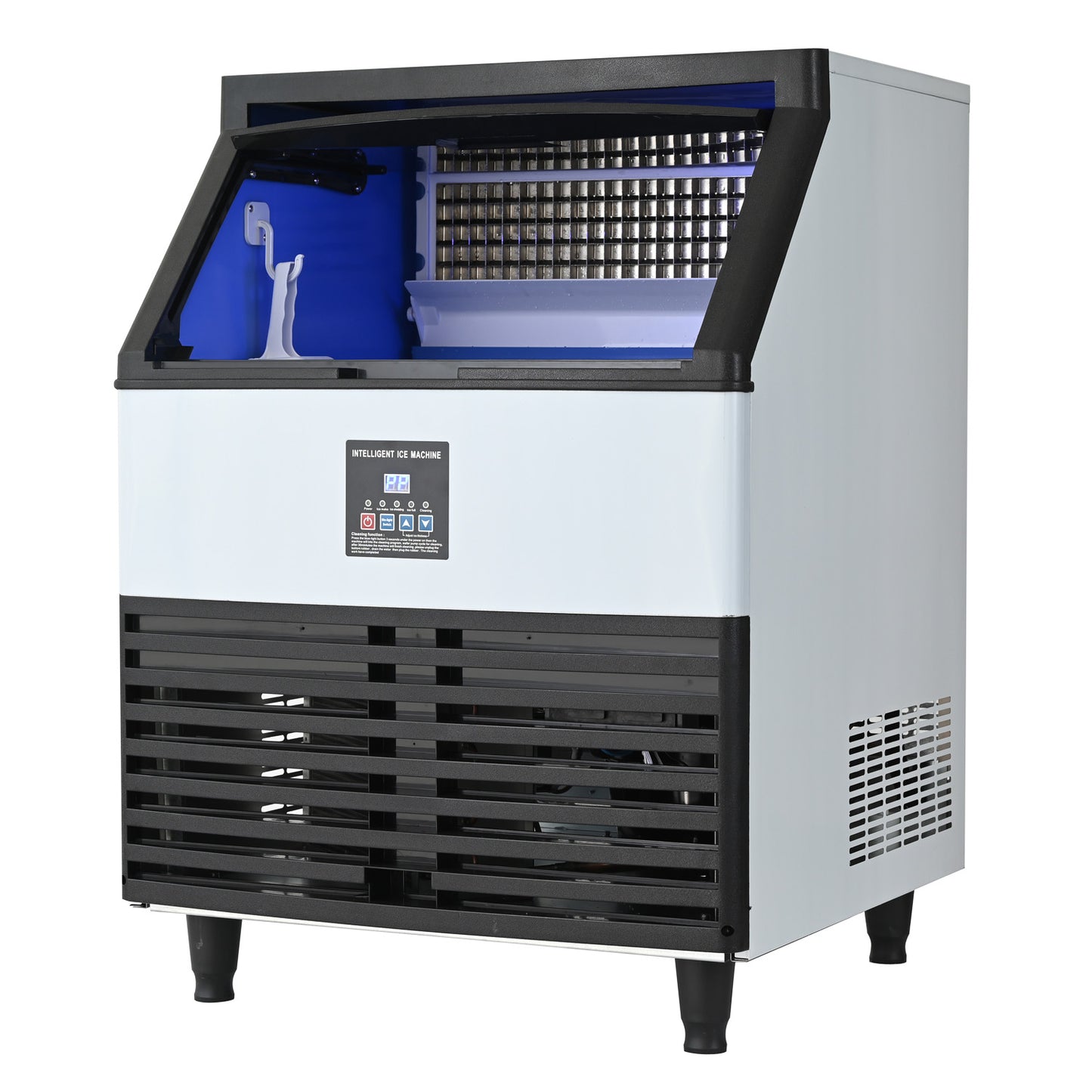 Commercial Ice Maker Machine, 80KGS/24H Stainless Steel under Counter Ice Machine with 45KGS Ice Storage Capacity, for/Restaurant/Bar/Coffee Shop