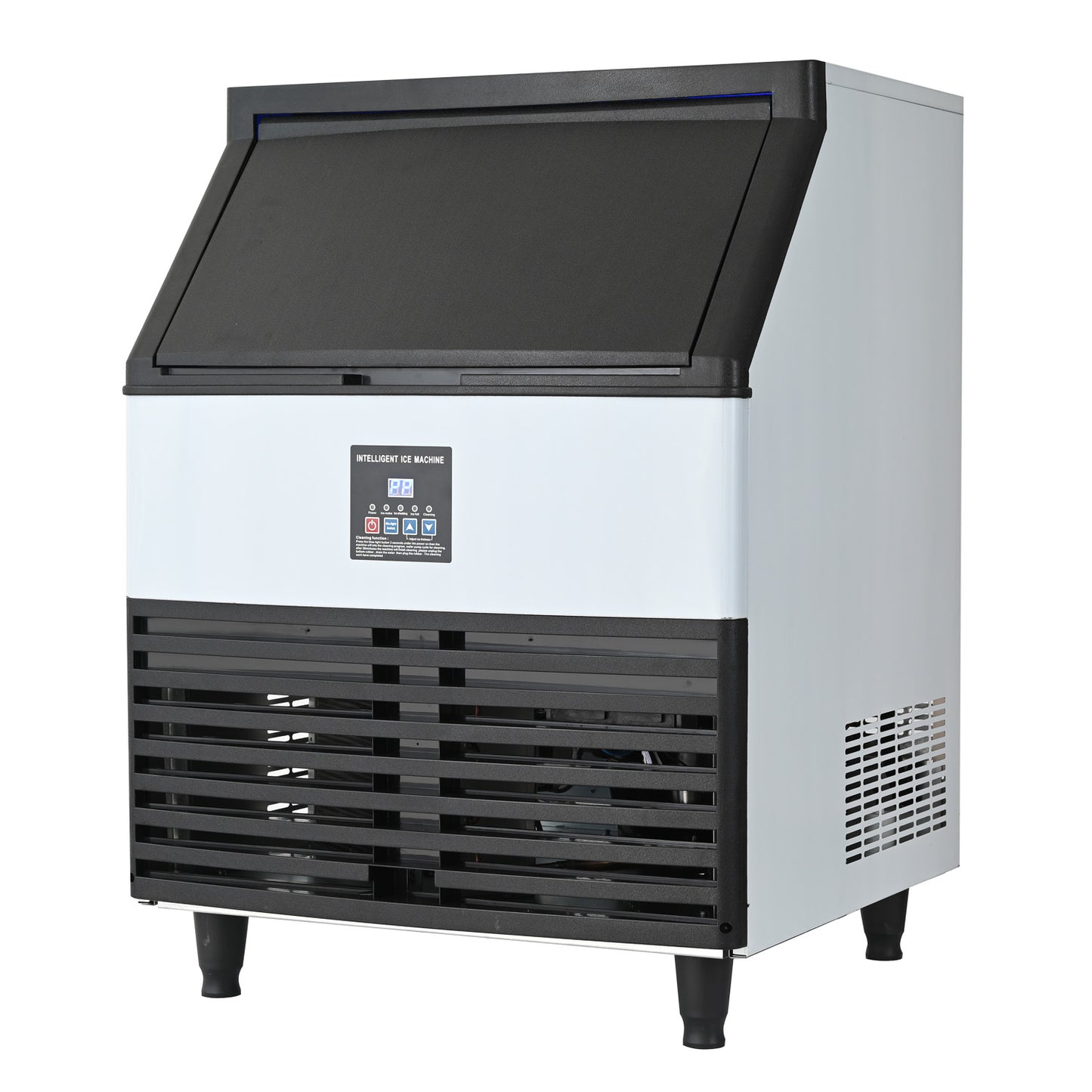 Commercial Ice Maker Machine, 80KGS/24H Stainless Steel under Counter Ice Machine with 45KGS Ice Storage Capacity, for/Restaurant/Bar/Coffee Shop
