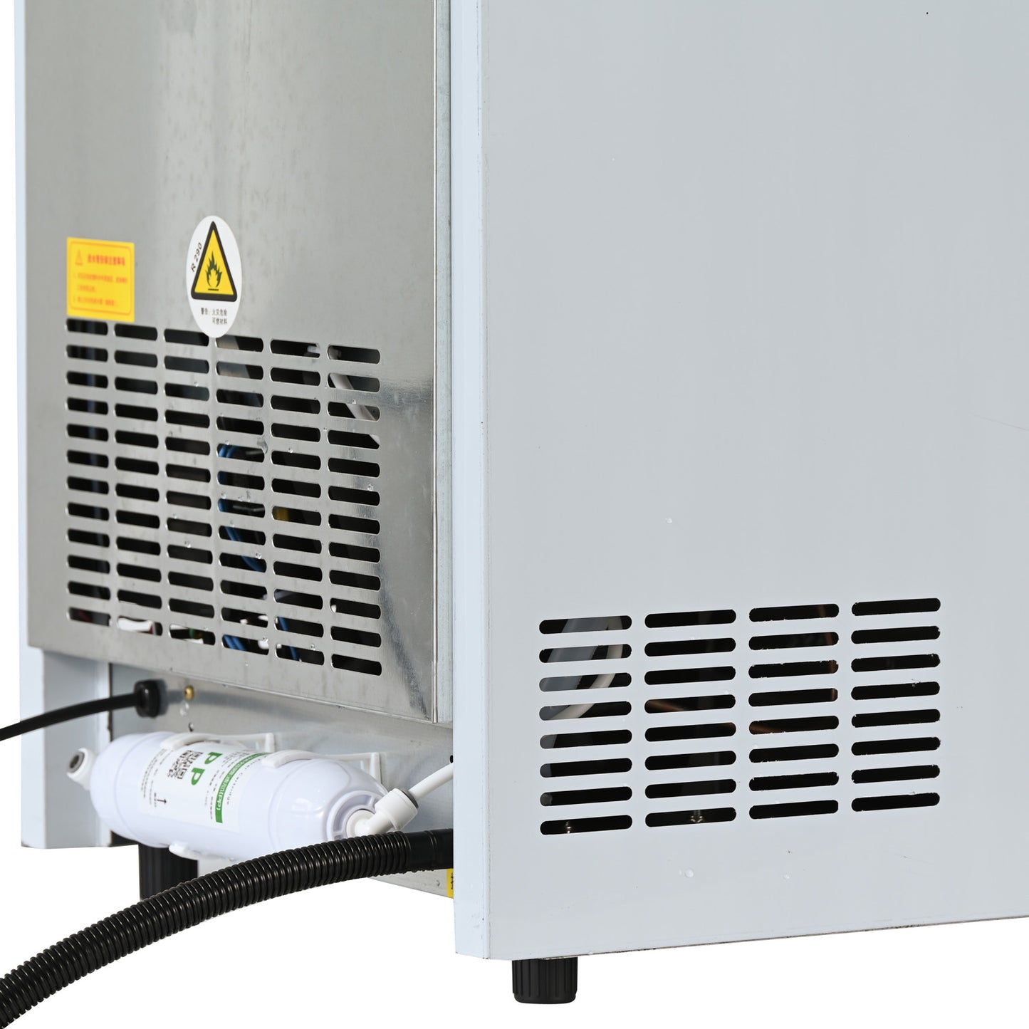 Integrated Ice Maker Machine, 40KGS/24H Stainless Steel Under Counter ice Machine with 12KGS Ice Storage Capacity, Freestanding Ice Maker