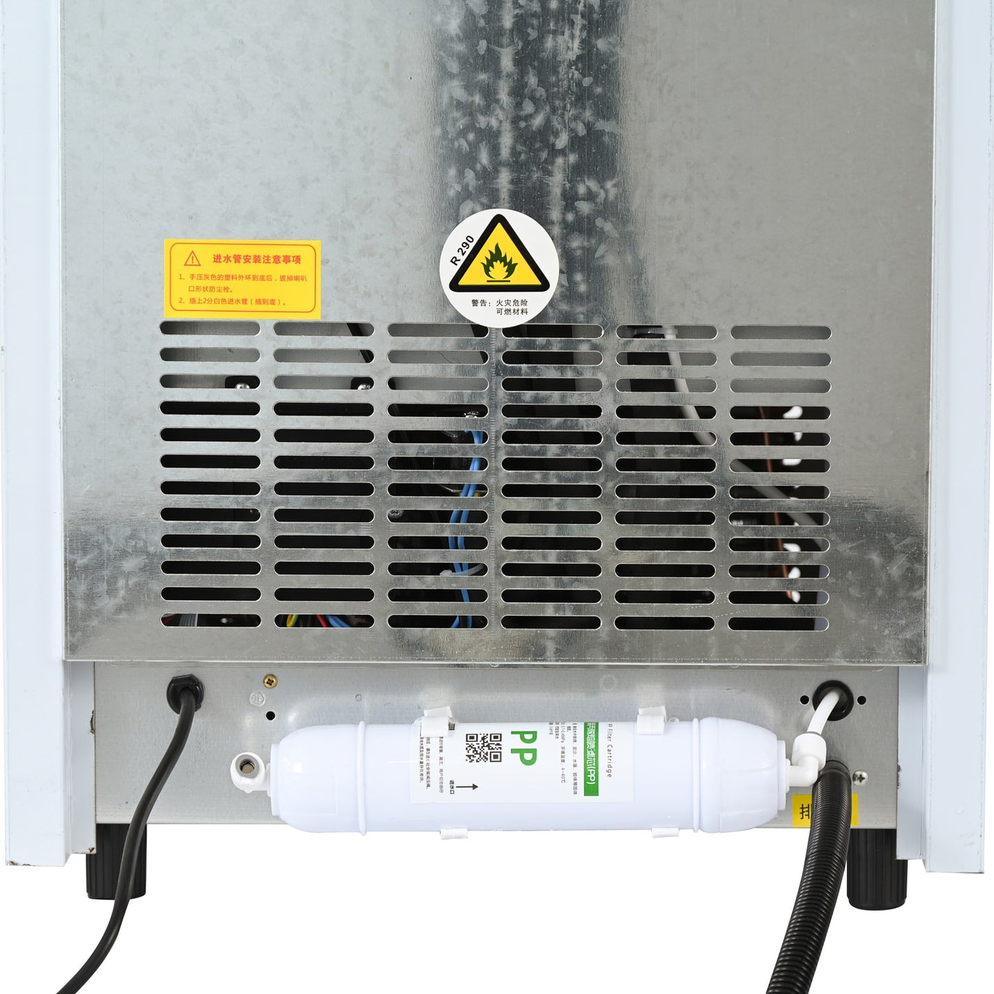 Integrated Ice Maker Machine, 40KGS/24H Stainless Steel Under Counter ice Machine with 12KGS Ice Storage Capacity, Freestanding Ice Maker