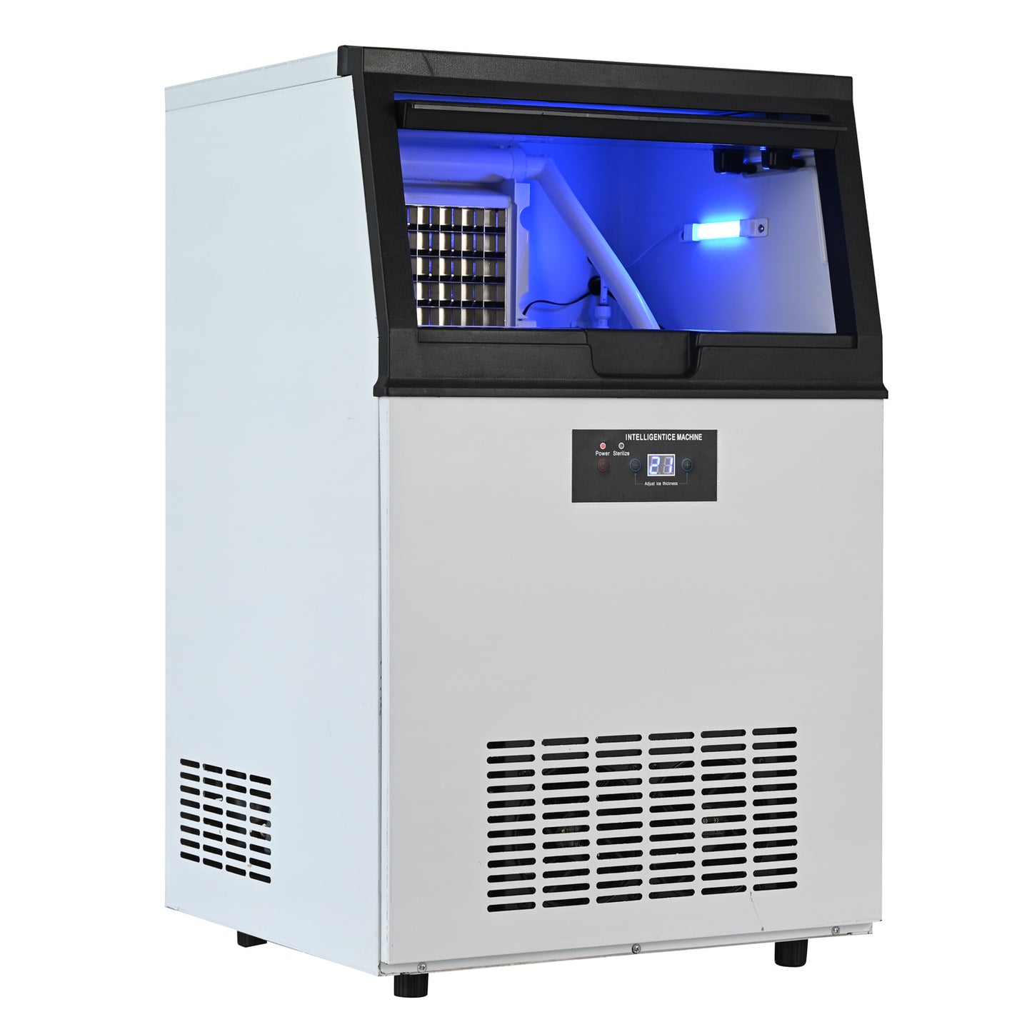 Commercial Ice Maker-68KG/day Large Capacity, 65 Ice Cubes are Made in 15 Minutes