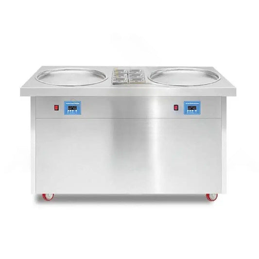 COOLBABY High-Performance Double Plate Ice Cream Roll Machine - MK-PF2R-10C - COOLBABY