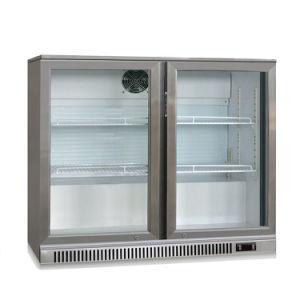 Double Hinged Glass Door Stainless Steel Back Bar Cooler - COOLBABY