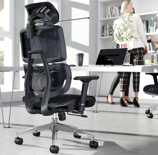 Revolving Office Chair, Ergonomic Comfort & Support Design, Leather Chair - COOLBABY