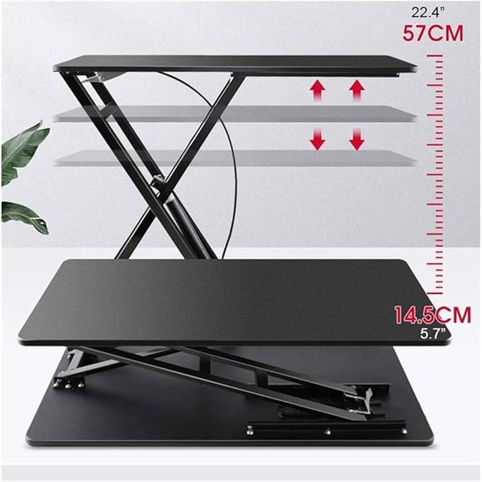 “CoolBaby Dual‑Desktop Standing Desk Converter – 22.4″ Height‑Adjustable Sit‑Stand Workstation with Removable Keyboard Tray – White”