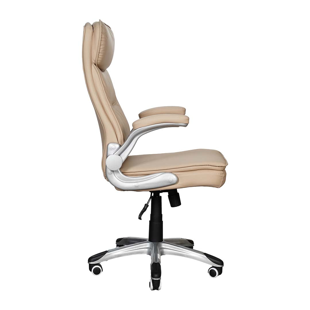 COOLBABY High Back Office Chair EQ-5180-A – Ergonomic PU Leather with Retractable Armrests - COOLBABY