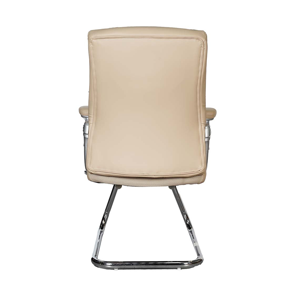 COOLBABY Ergonomic Office Visitor Chair EQ-5182-C with Pure Leather and Aluminium Base - COOLBABY