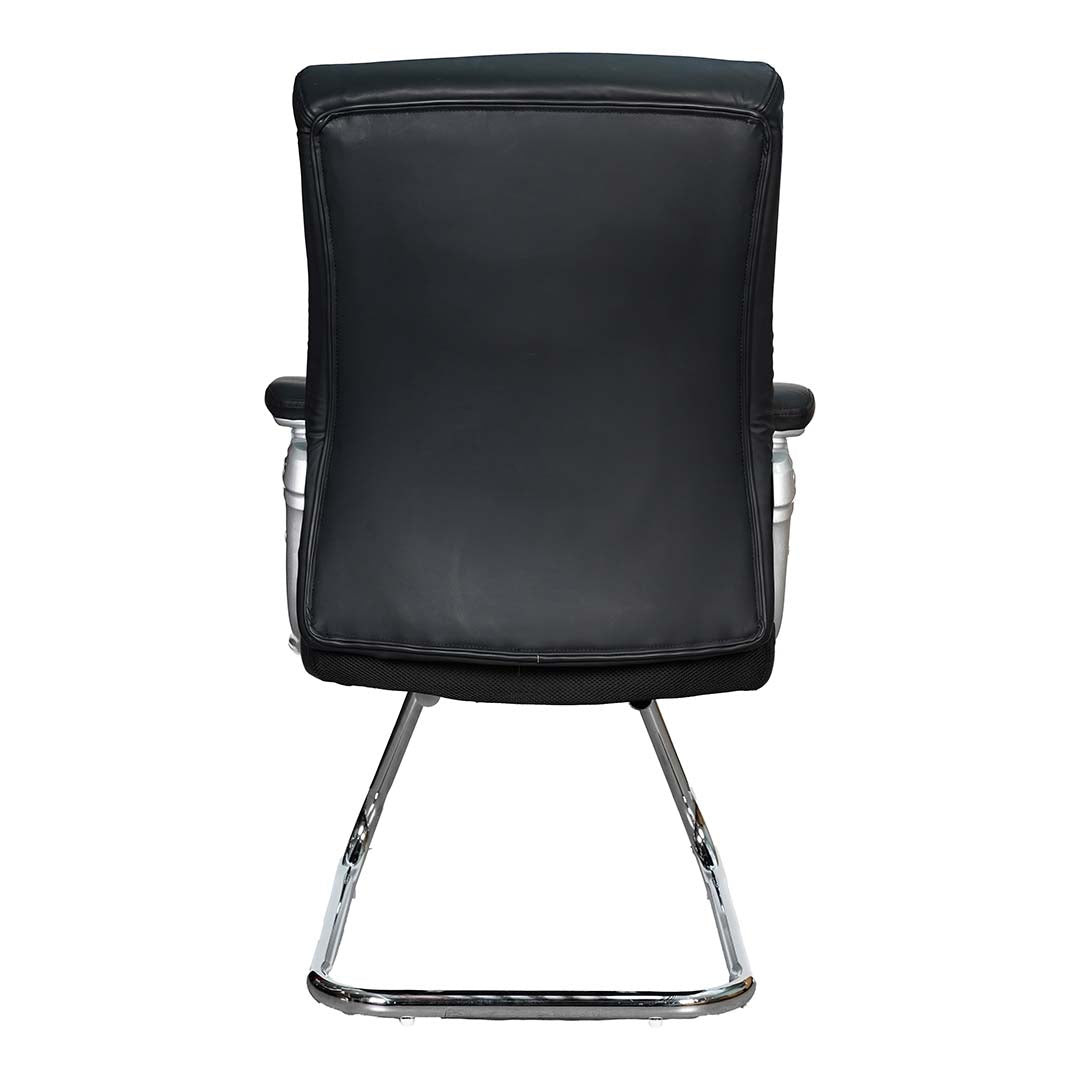 COOLBABY Ergonomic Office Visitor Chair EQ-5182-C with Pure Leather and Aluminium Base - COOLBABY