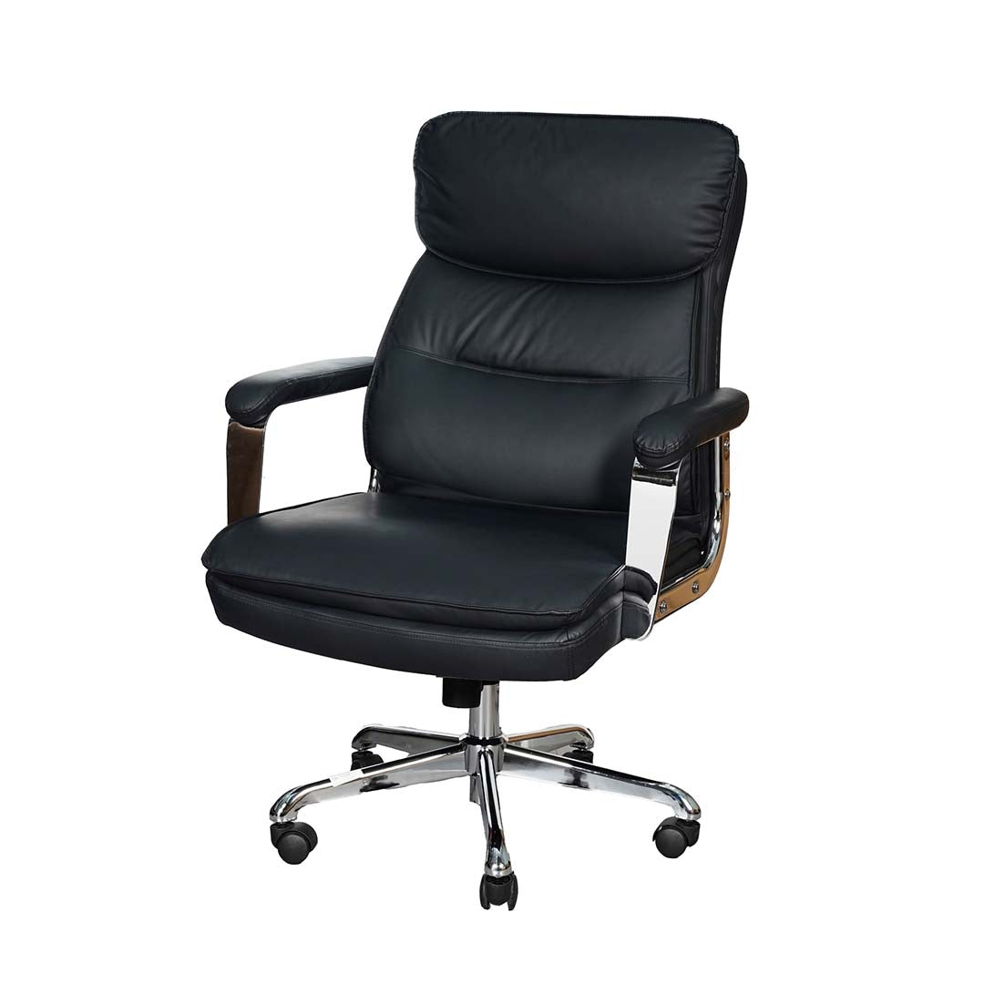 COOLBABY High Back Pure Leather Office Chair EQ-5183-B with Ergonomic Design - COOLBABY