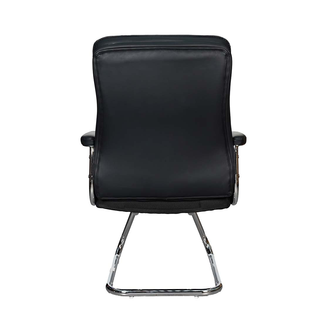 COOLBABY EQ-5183-C Office Visitor Chair – Pure Leather, Ergonomic Design, and Durable Aluminum Base - COOLBABY