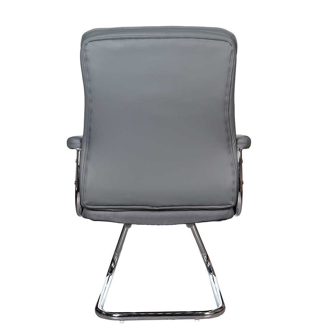 COOLBABY EQ-5183-C Office Visitor Chair – Pure Leather, Ergonomic Design, and Durable Aluminum Base - COOLBABY