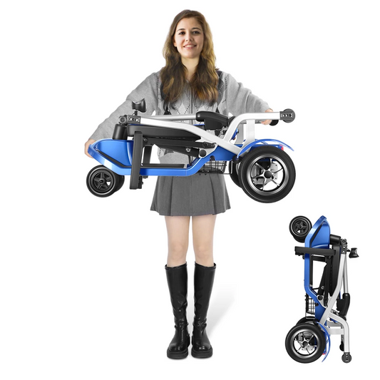 COOLBABY Ultra Lightweight (37.5 lb) Folding Powered Mobility Scooter for Senior/Adult- Easy for Travel on Flight/Cruise - Airlines Approved