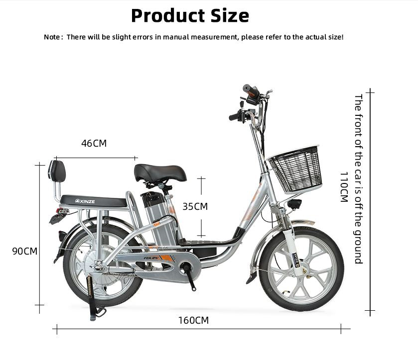 Megawheels Lightweight Electric Bike with Pedal Assist, 48V 350W Brushless Motor - COOLBABY