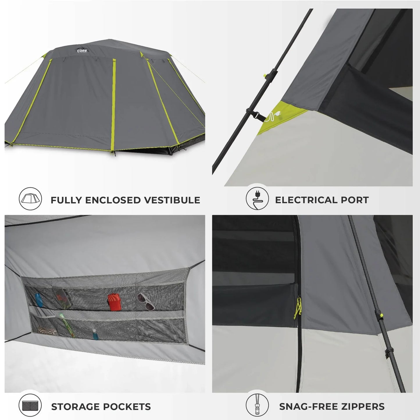 COOLBABY 6-Person Instant Cabin Tent with Full Rainfly – Quick Setup, Superior Weather Protection - COOLBABY