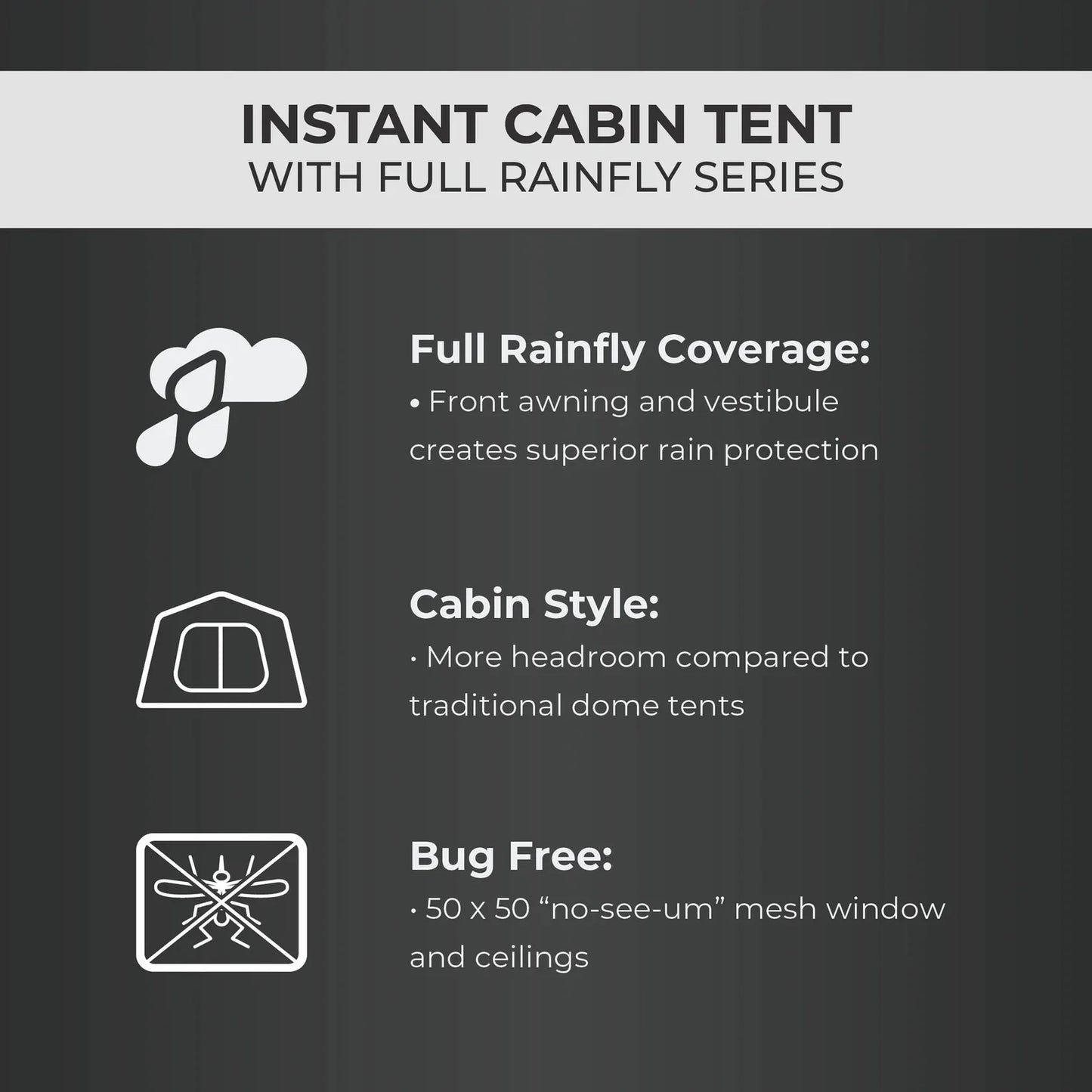 COOLBABY 6-Person Instant Cabin Tent with Full Rainfly – Quick Setup, Superior Weather Protection - COOLBABY