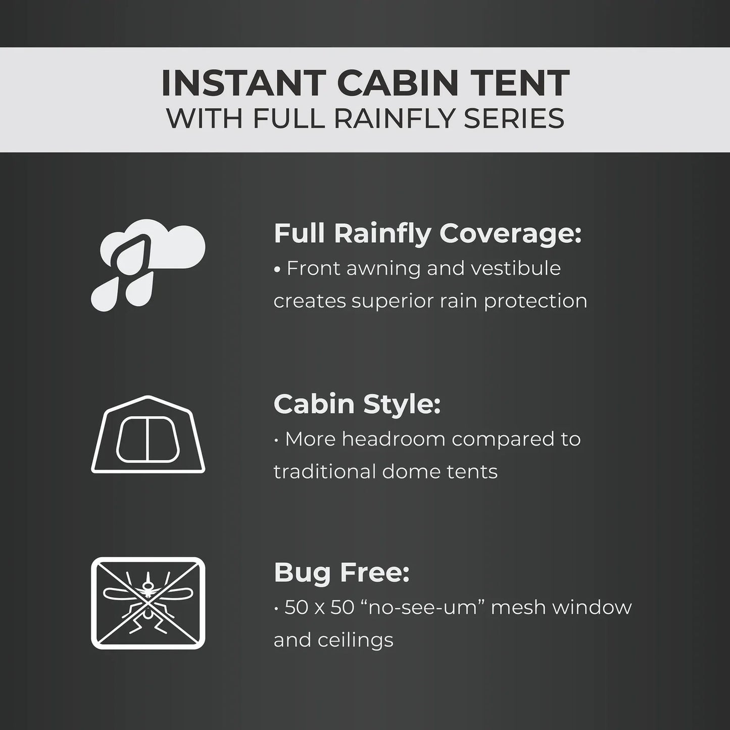 COOLBABY 9 Person Instant Cabin Tent with Full Rainfly - Quick Setup, Weather-Resistant, and Spacious Design - COOLBABY