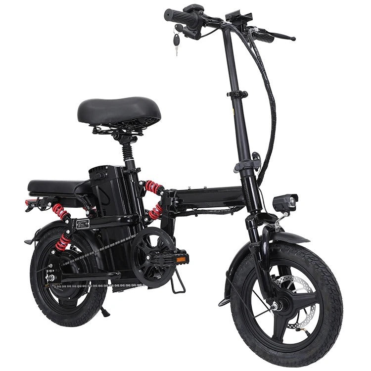 MEGAWHEEL Foldable 2-Seater Electric Bike – 350W, 14 Inch, Removable Lithium Battery - COOLBABY