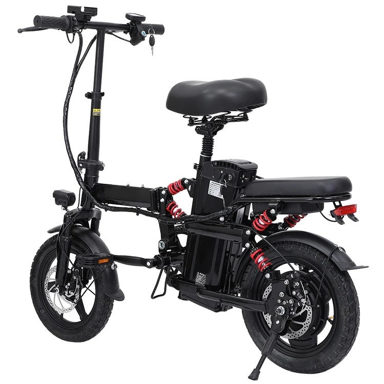 MEGAWHEEL Foldable 2-Seater Electric Bike – 350W, 14 Inch, Removable Lithium Battery - COOLBABY